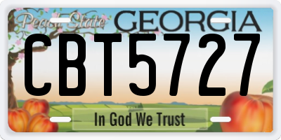 GA license plate CBT5727