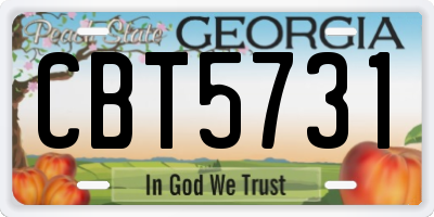 GA license plate CBT5731