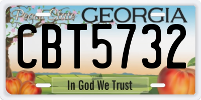 GA license plate CBT5732