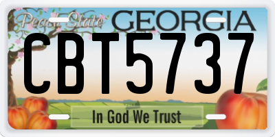 GA license plate CBT5737