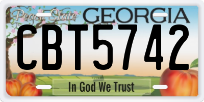 GA license plate CBT5742