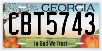 GA license plate CBT5743