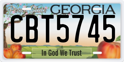 GA license plate CBT5745