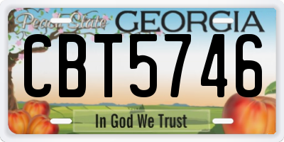 GA license plate CBT5746