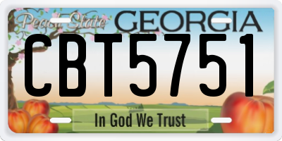 GA license plate CBT5751
