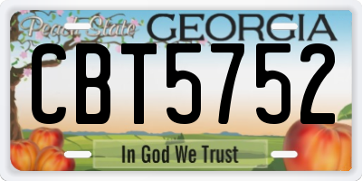 GA license plate CBT5752