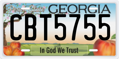 GA license plate CBT5755