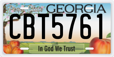 GA license plate CBT5761
