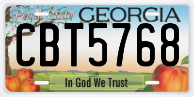 GA license plate CBT5768