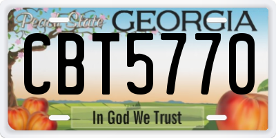 GA license plate CBT5770