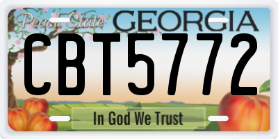 GA license plate CBT5772