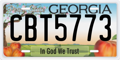 GA license plate CBT5773