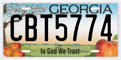GA license plate CBT5774