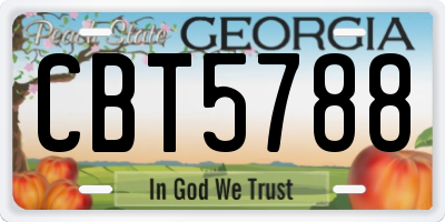 GA license plate CBT5788