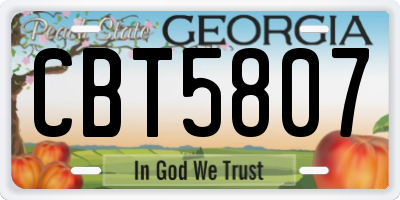 GA license plate CBT5807