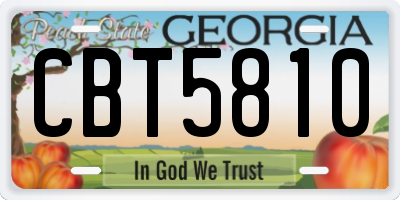 GA license plate CBT5810