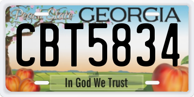 GA license plate CBT5834