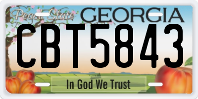 GA license plate CBT5843