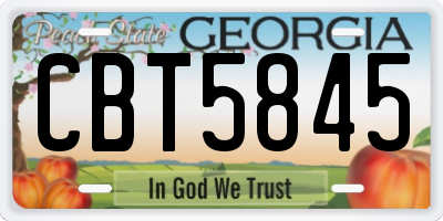 GA license plate CBT5845