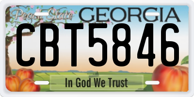 GA license plate CBT5846