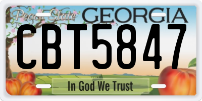 GA license plate CBT5847