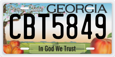 GA license plate CBT5849