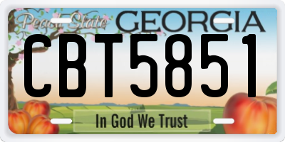 GA license plate CBT5851