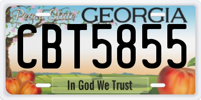 GA license plate CBT5855