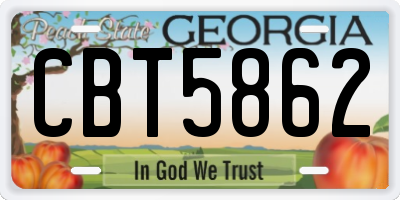 GA license plate CBT5862