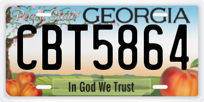 GA license plate CBT5864