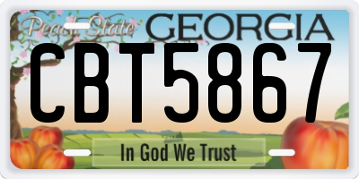 GA license plate CBT5867