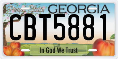 GA license plate CBT5881