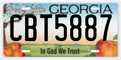 GA license plate CBT5887