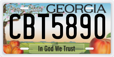 GA license plate CBT5890