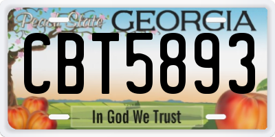 GA license plate CBT5893