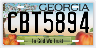 GA license plate CBT5894