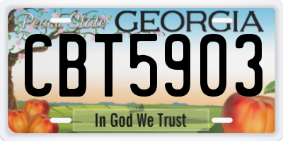 GA license plate CBT5903