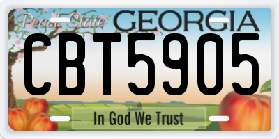 GA license plate CBT5905