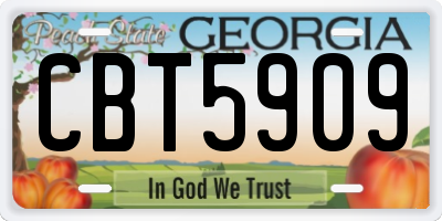 GA license plate CBT5909