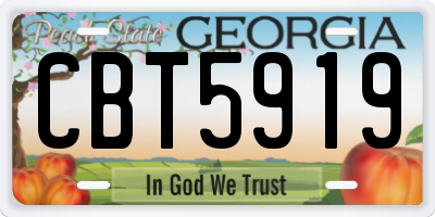 GA license plate CBT5919