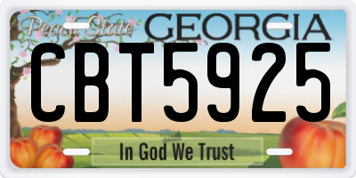 GA license plate CBT5925