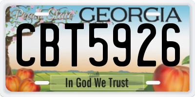 GA license plate CBT5926