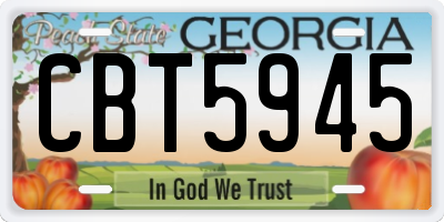 GA license plate CBT5945