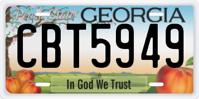 GA license plate CBT5949