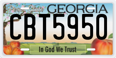 GA license plate CBT5950