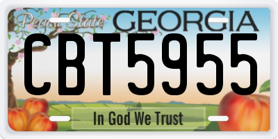 GA license plate CBT5955