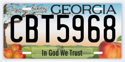 GA license plate CBT5968