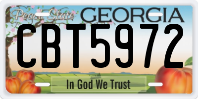 GA license plate CBT5972