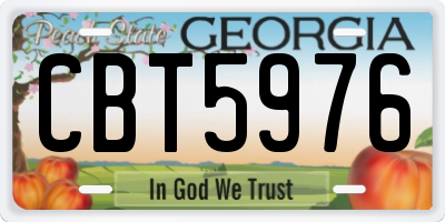 GA license plate CBT5976