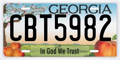 GA license plate CBT5982